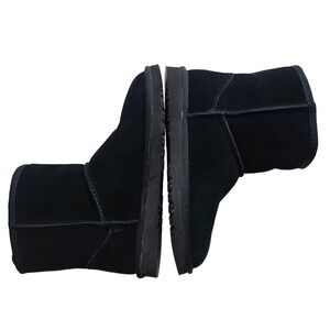 LAMO Suede Winter Boots Womens 9 Faux Fur Lined Ankle Black Casual Furry Warm